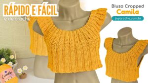 Blusa cropped de crochê, blusa de crochê, cropped de crochê, jny crochê,