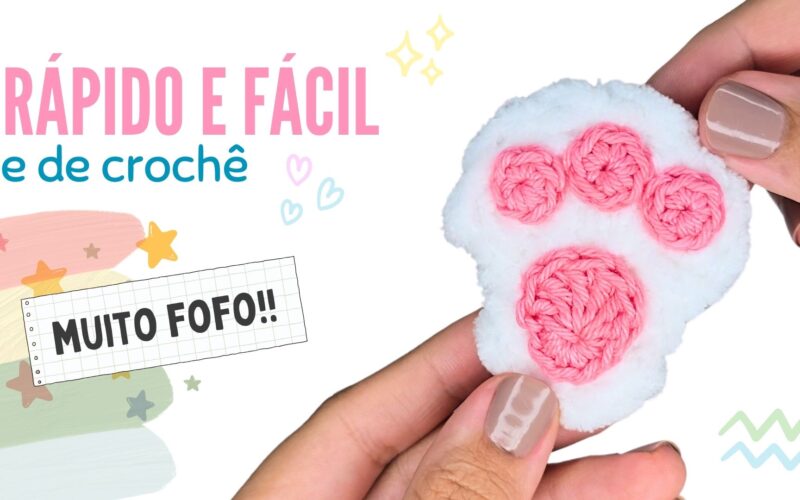 Patinha de coelho de crochê, pata de coelho de crochê, patinha de crochê, pata de crochê, chaveiro de crochê, acessório de crochê, jny crochê,