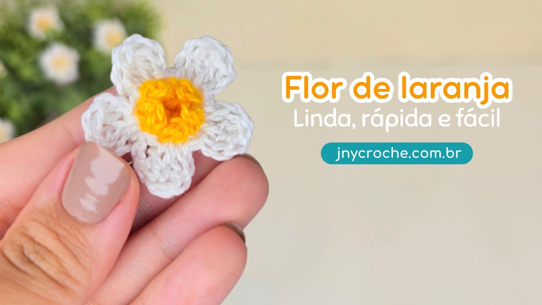 Flor de crochê Laranja de Crochê