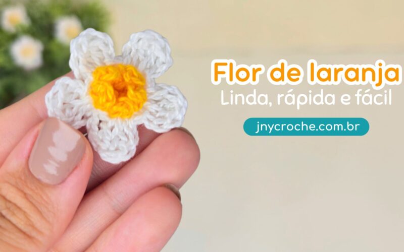 Flor de crochê Laranja de Crochê