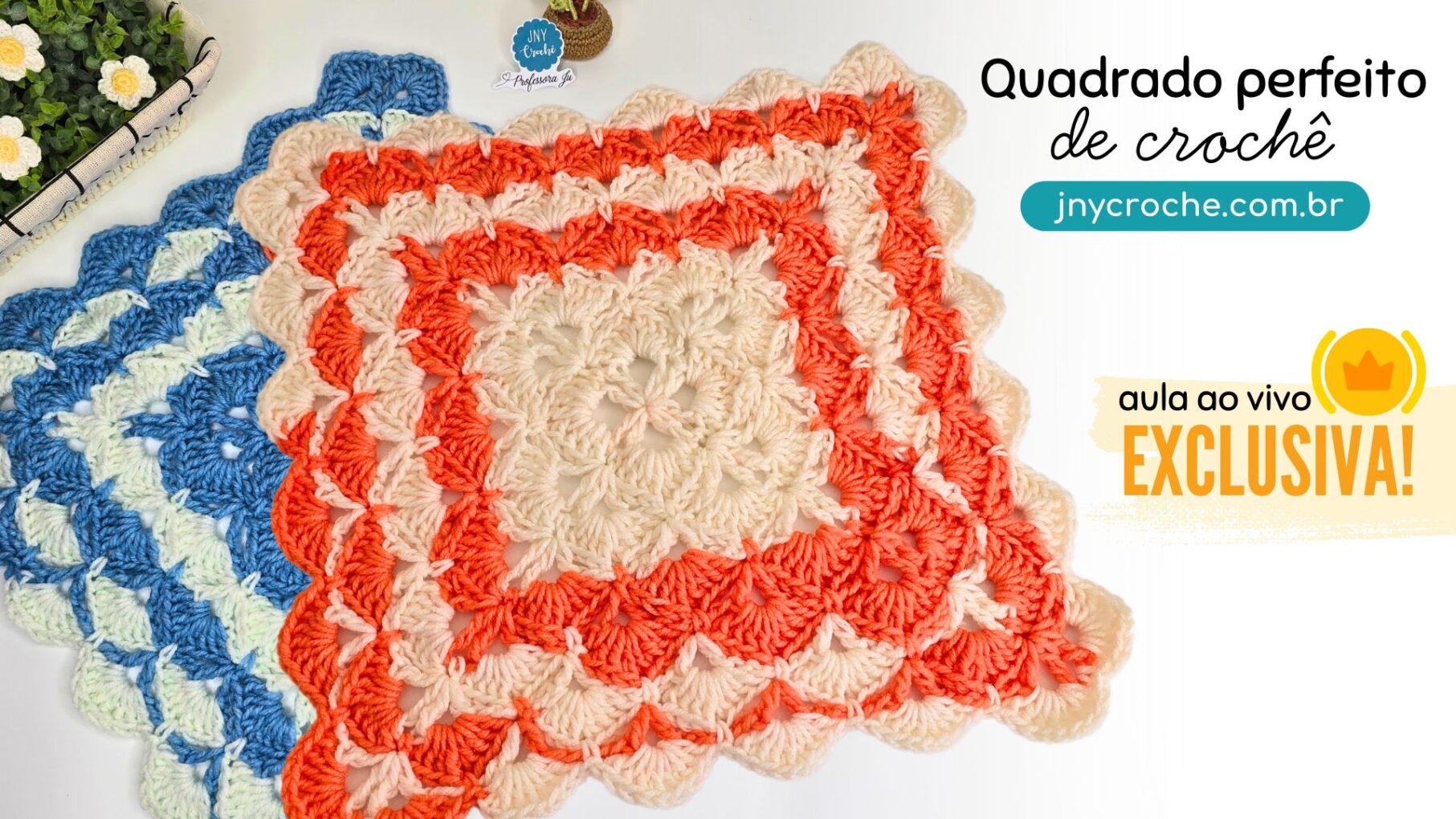 Quadrado de crochê Perfeito Square de crochê Renda com aula prática de leitura de gráfico