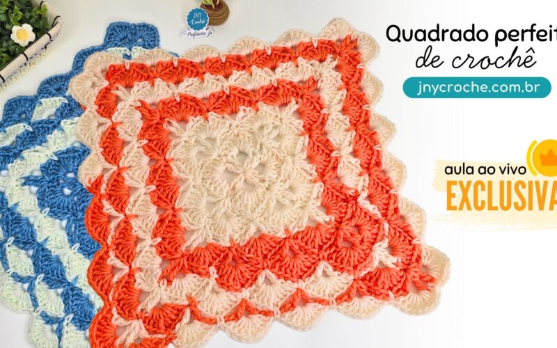 Quadrado de crochê Perfeito Square de crochê Renda com aula prática de leitura de gráfico