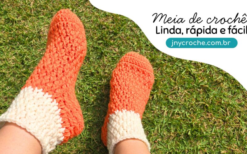 Meia de crochê quentinha! Super linda, rápida e fácil!