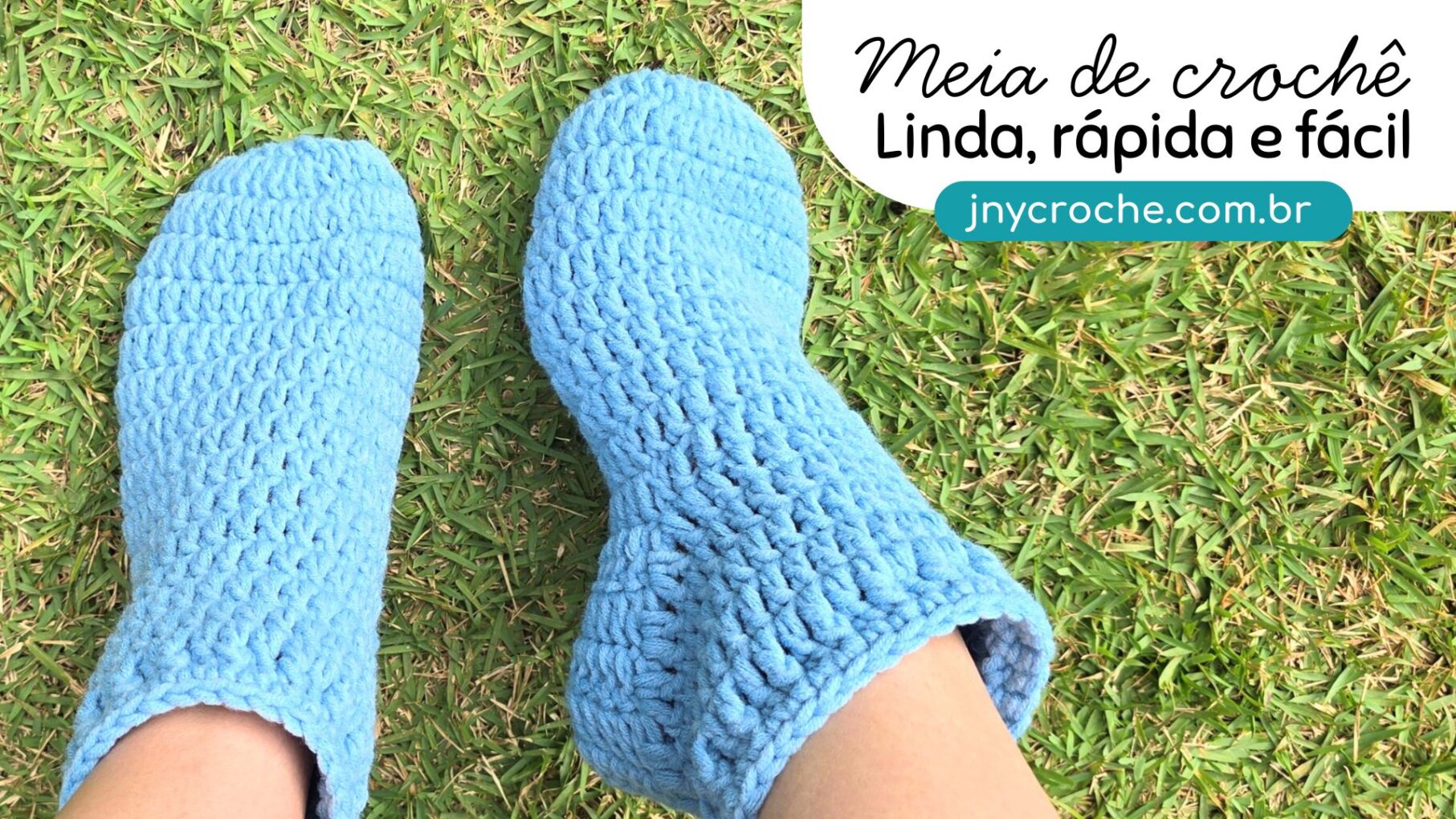 Meia de crochê passo a passo, simples, fácil e rápida - JNY Crochê