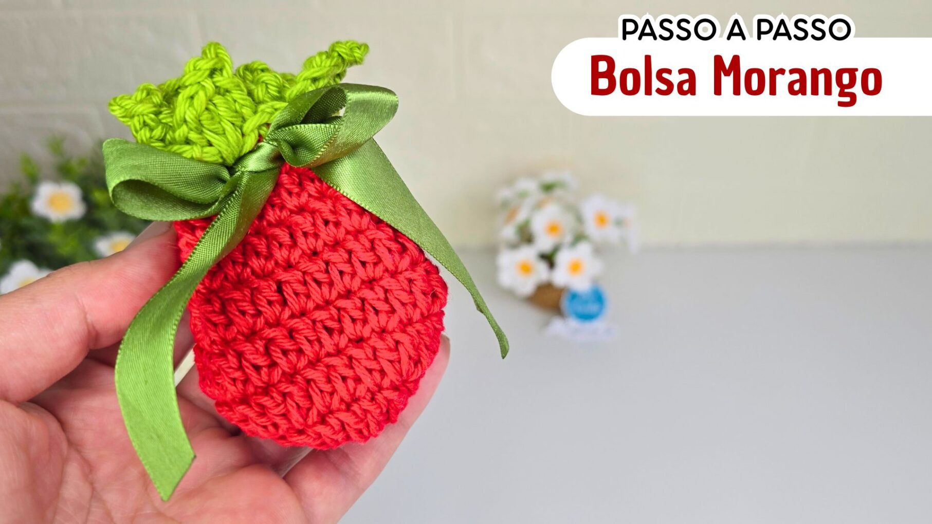 Bolsa de crochê morango do amor fácil e rápida | Aprenda o passo a passo | CLUB
