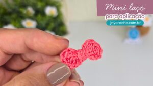 Mini laço, mini laço de crochê, Laço de crochê infantil, Laço de crochê para cabelo, Laço de crochê passo a passo