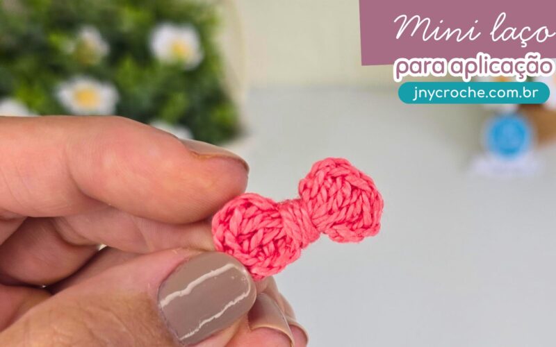 Mini laço, mini laço de crochê, Laço de crochê infantil, Laço de crochê para cabelo, Laço de crochê passo a passo