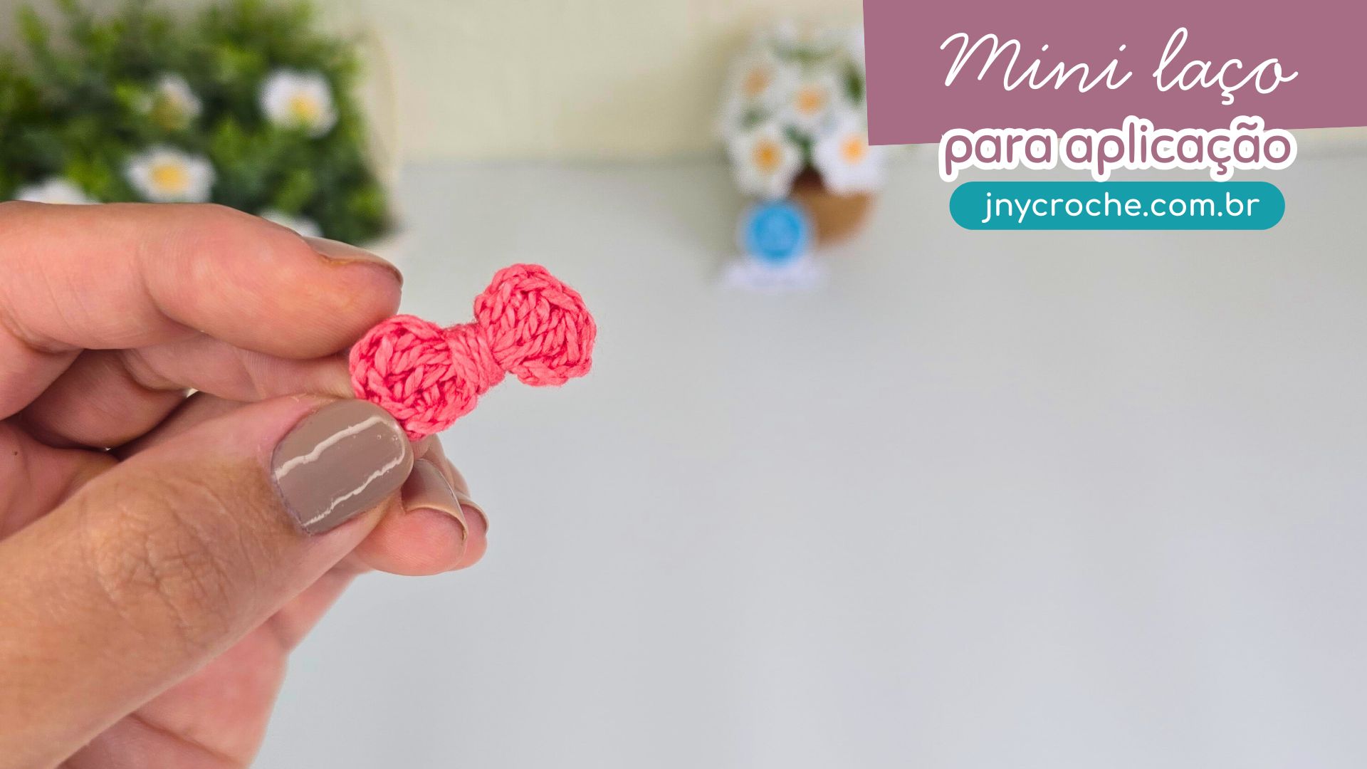 Mini laço, mini laço de crochê, Laço de crochê infantil, Laço de crochê para cabelo, Laço de crochê passo a passo,3