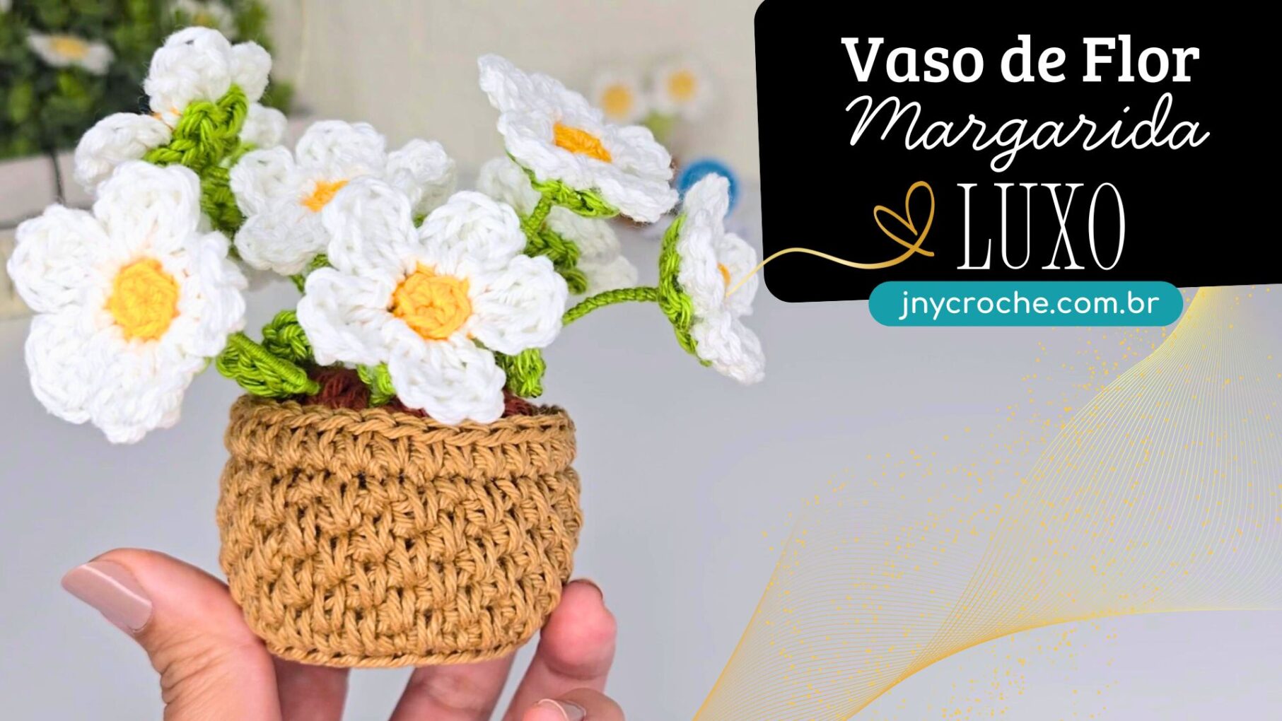 Vaso de crochê Margarida Luxo - Club