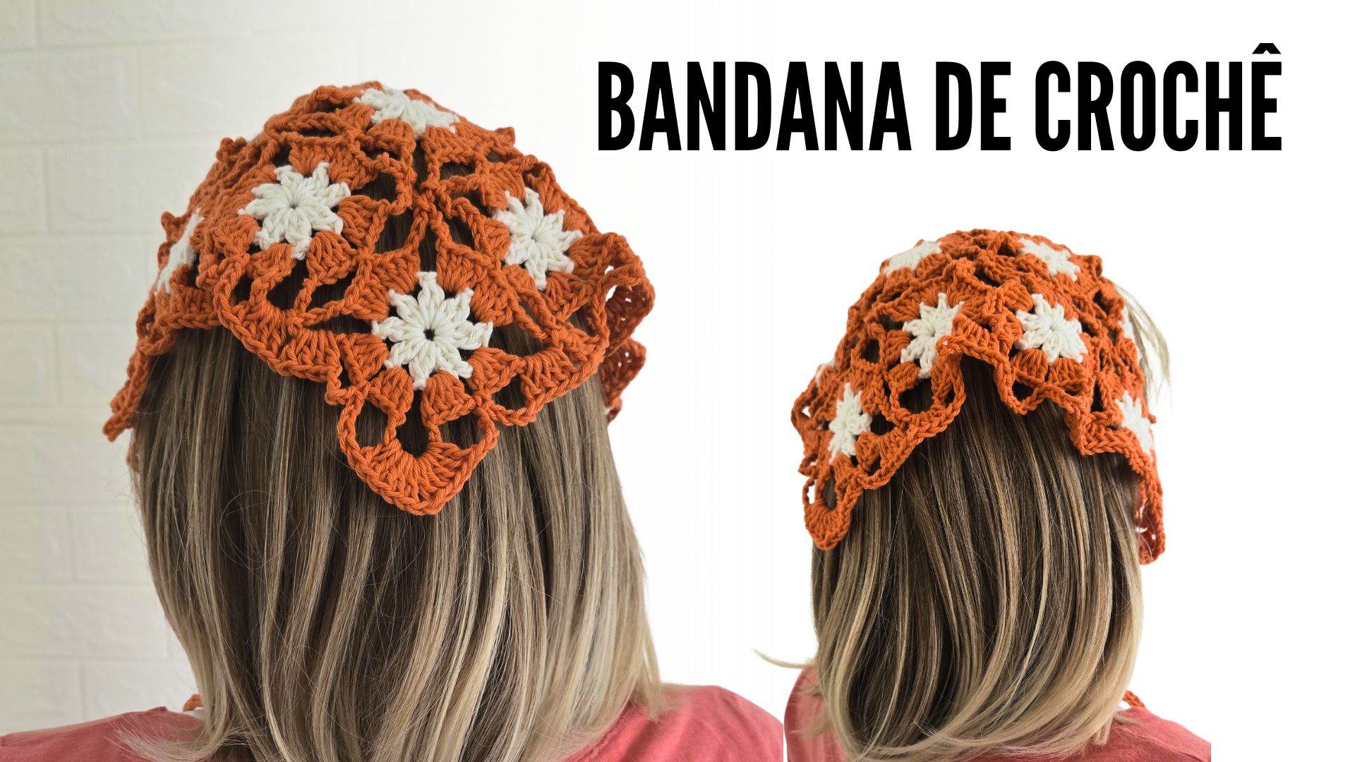 Bandana de crochê, Receita de bandana de crochê, Bandana de crochê para cabelo, Bandana feminina