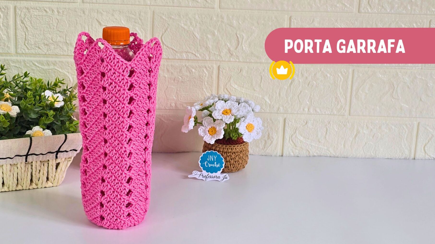 Bolsa de crochê Porta garrafa fácil e rápido! Aprenda o passo a passo