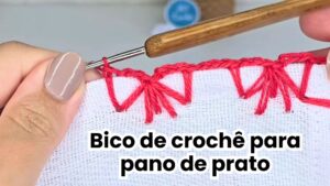 Bico de crochê para pano de prato, Bico de crochê simples e bonito, Bicos de crochê Diferentes, Bico de crochê bem bonito, Bico de crochê fácil e econômico,