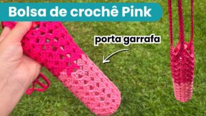 Porta garrafa de crochê de barbante, Porta garrafa de crochê, Porta garrafa de crochê com alça de mão, Porta garrafa de crochê,