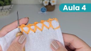 Bico de crochê para pano de prato, Bico de crochê simples e bonito, Bicos de crochê Diferentes, Bico de crochê bem bonito,