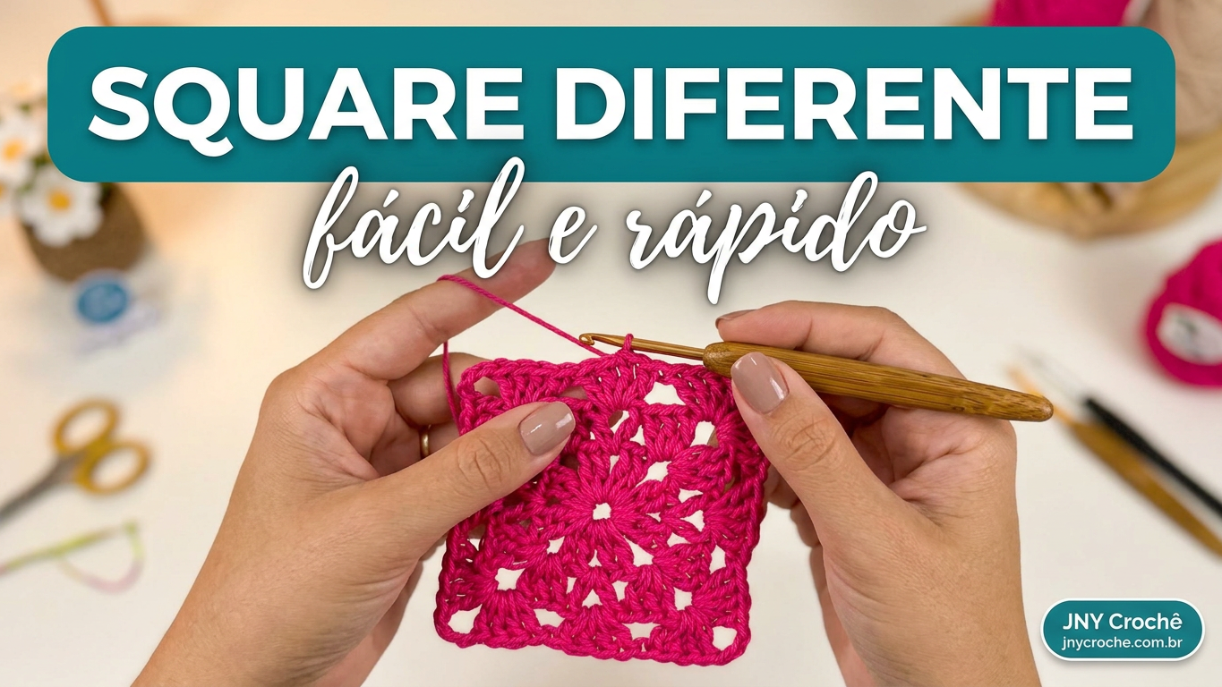 Quadrado de crochê simples e fácil Square de crochê diferente