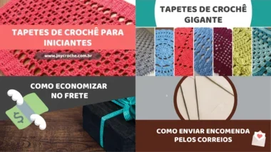No site da JNY Crochê tem muitos artigos sobre crochê: Tapetes de crochê para iniciantes, tapetes de crochê gigantes, como economizar no frete, como enviar encomendas pelos correios, crochê para iniciantes completo e muito mais crochê