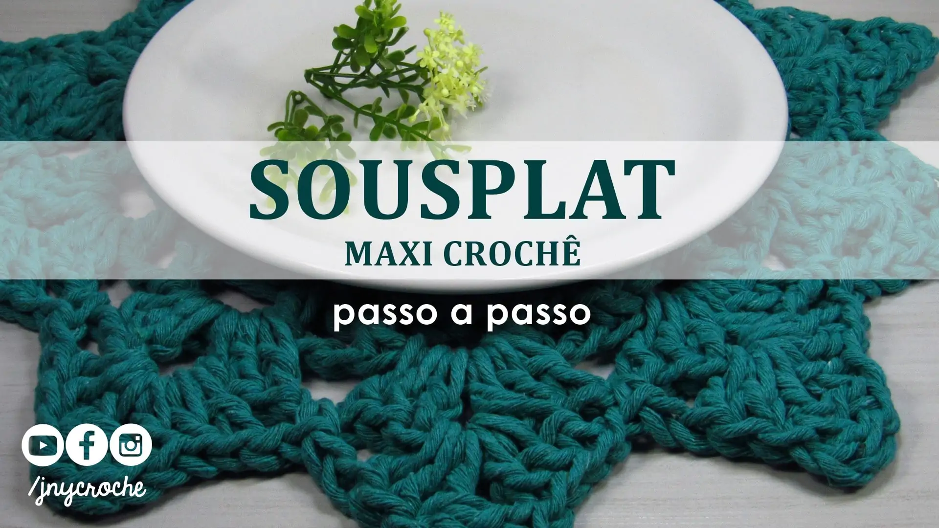 Sousplat de crochê em barbante | Maxi crochê