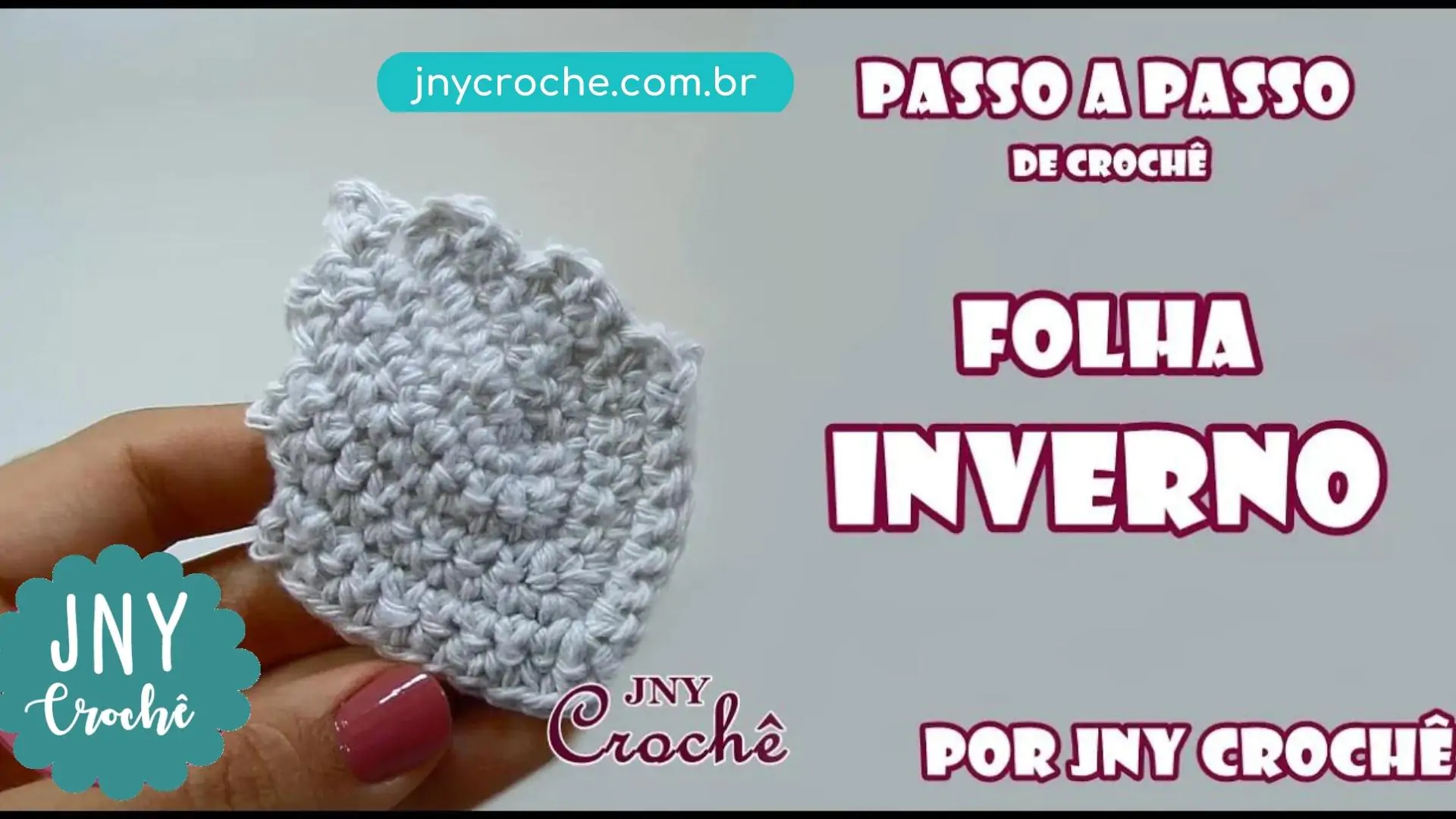 Folha de crochê passo a passo para aplicação | Folha de inverno