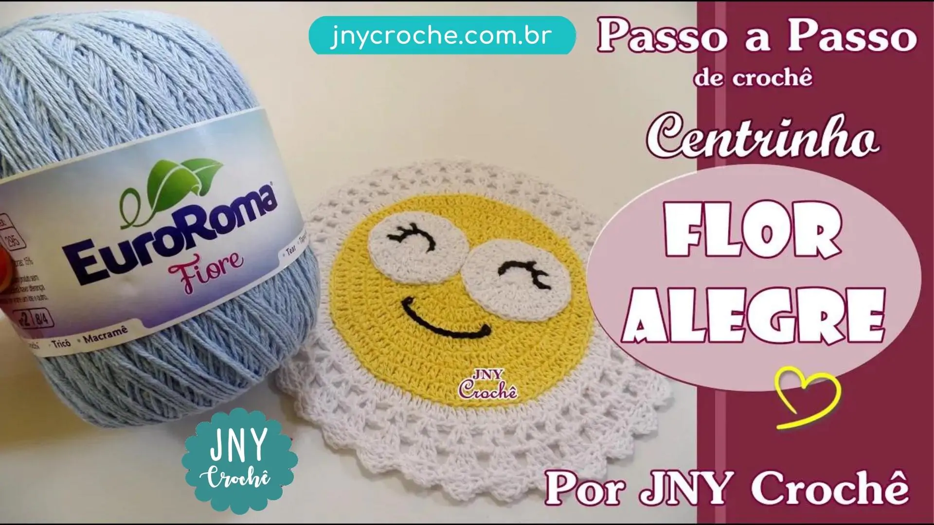 Centro de mesa de crochê simples passo a passo | Flor alegre