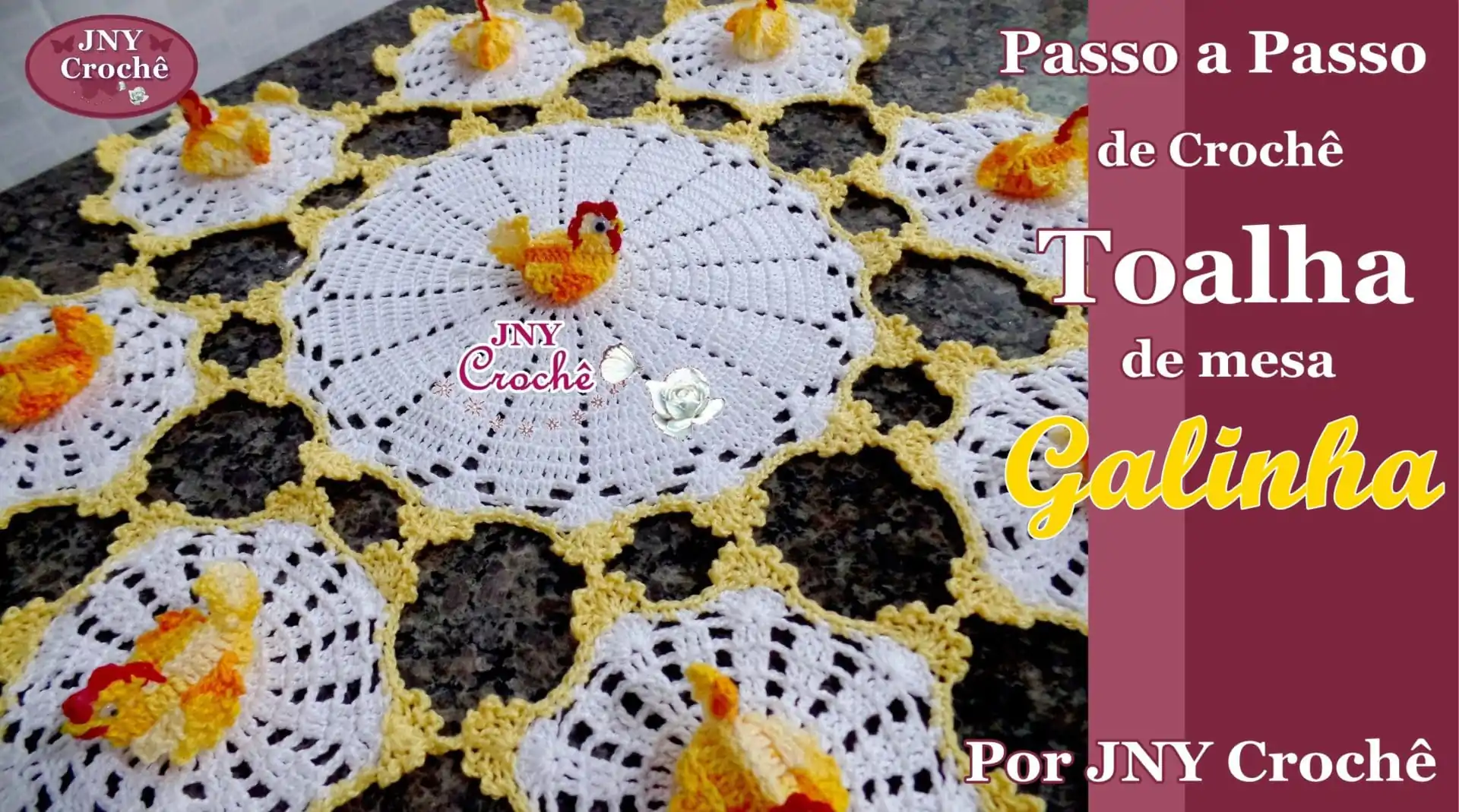 Toalha de mesa Galinha de crochê
