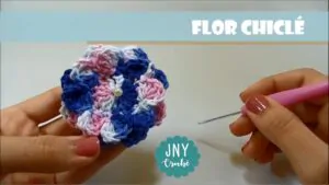 Flor de crochê fácil para aplicação | Chiclé | passo a passo