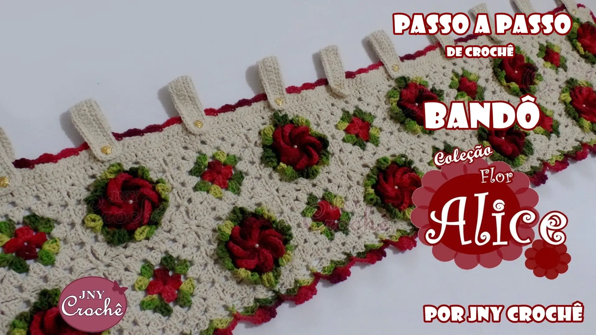 Bandô de crochê para janela passo a passo | Alice