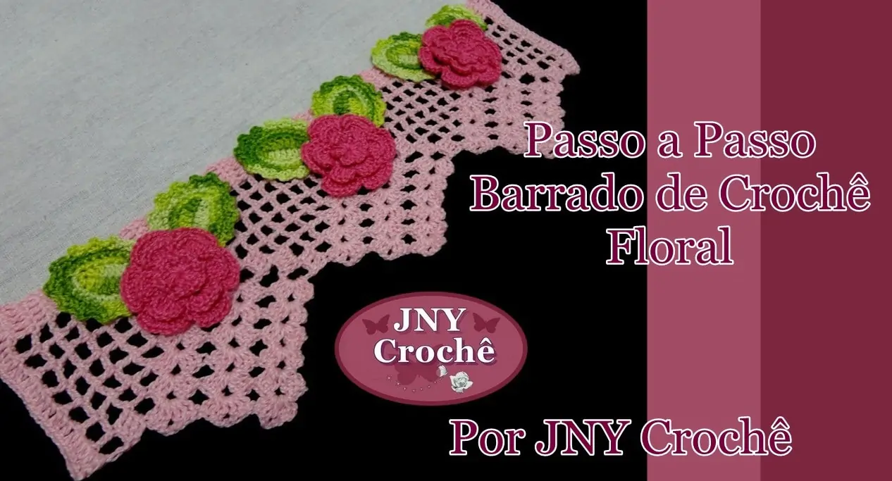 Barrado de crochê floral