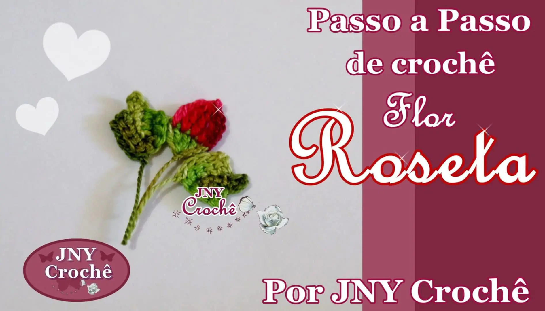 Botão de rosa de crochê | passo a passo