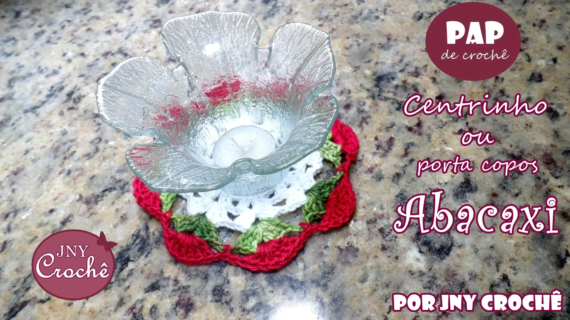Porta copos de crochê | ponto abacaxi
