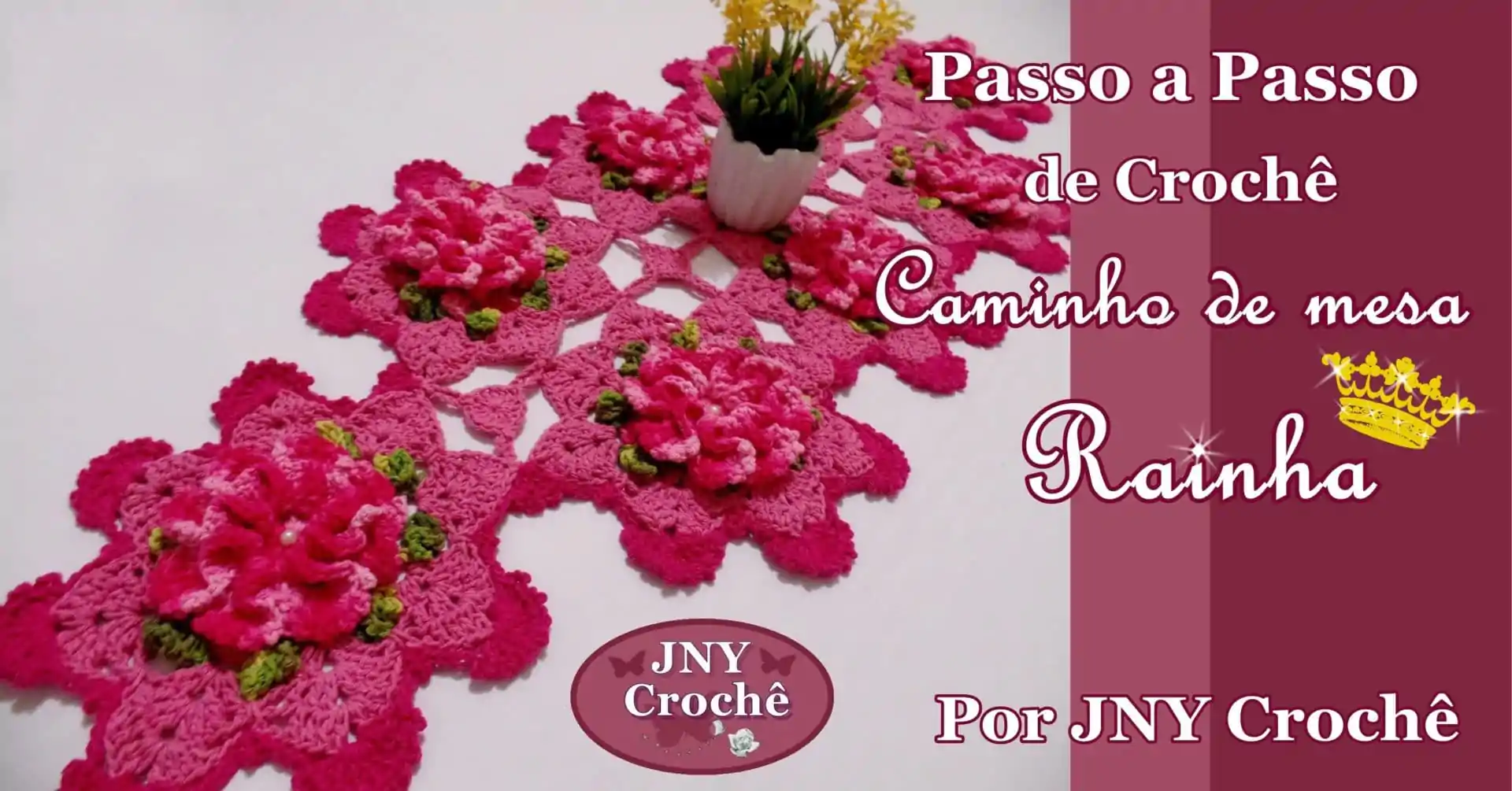 Caminho de mesa de crochê Rainha