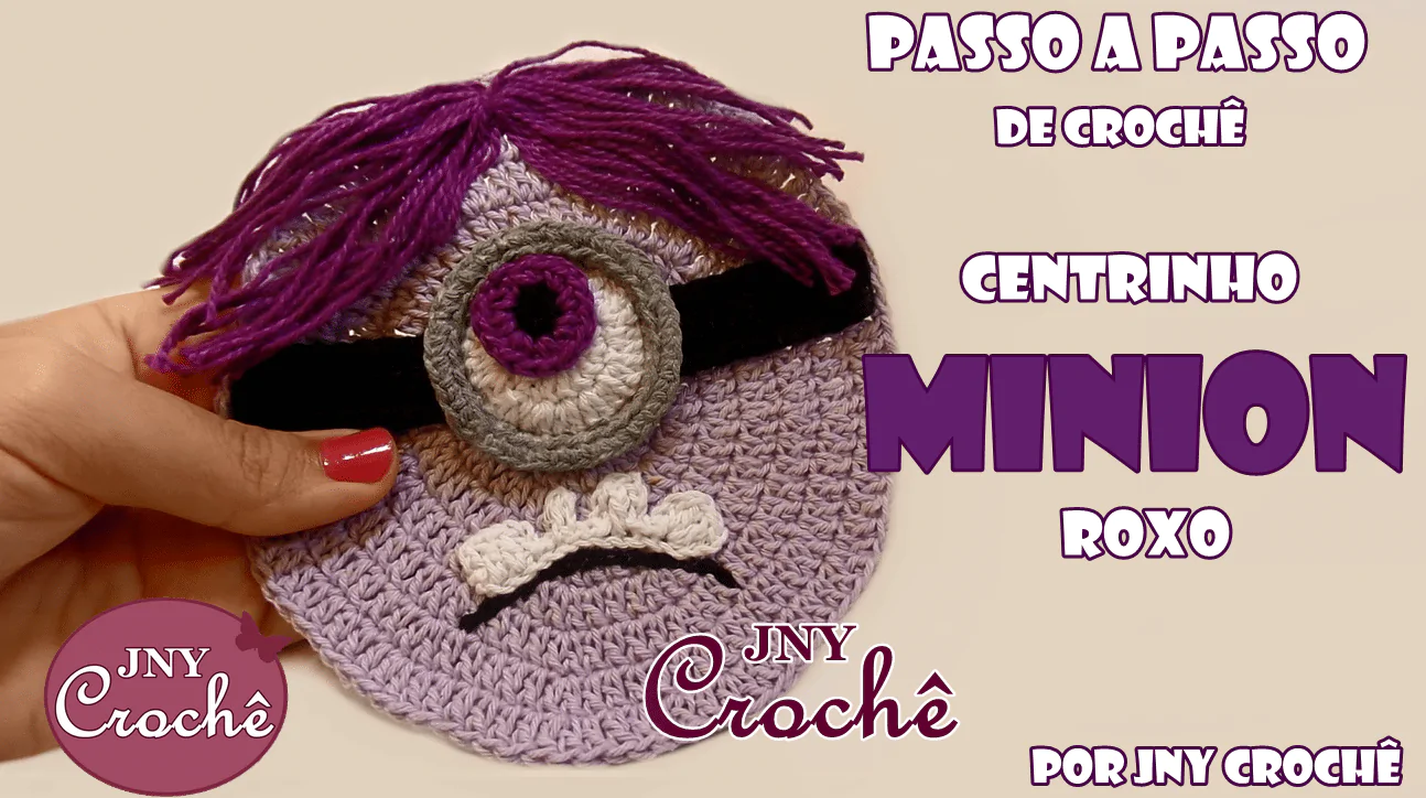 Centrinho de crochê | Minions Roxo