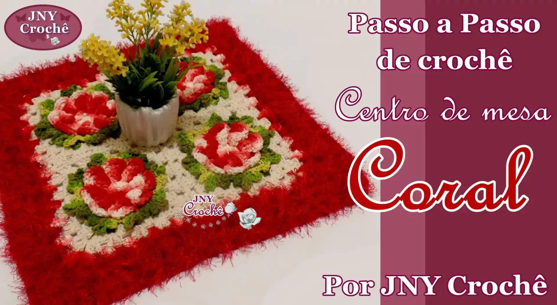 Centro de mesa de crochê | Coral