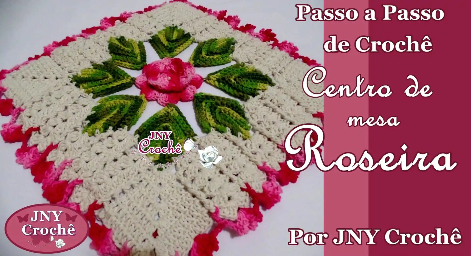 Centro de mesa Roseira de crochê