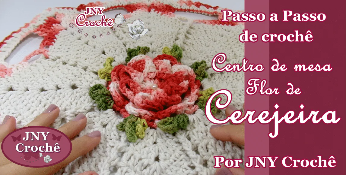 Centro de mesa Flor de Cerejeira de crochê