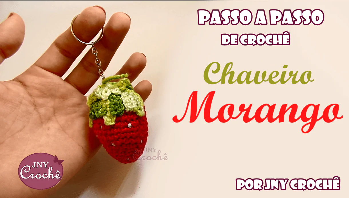 Chaveiro de crochê | Morango