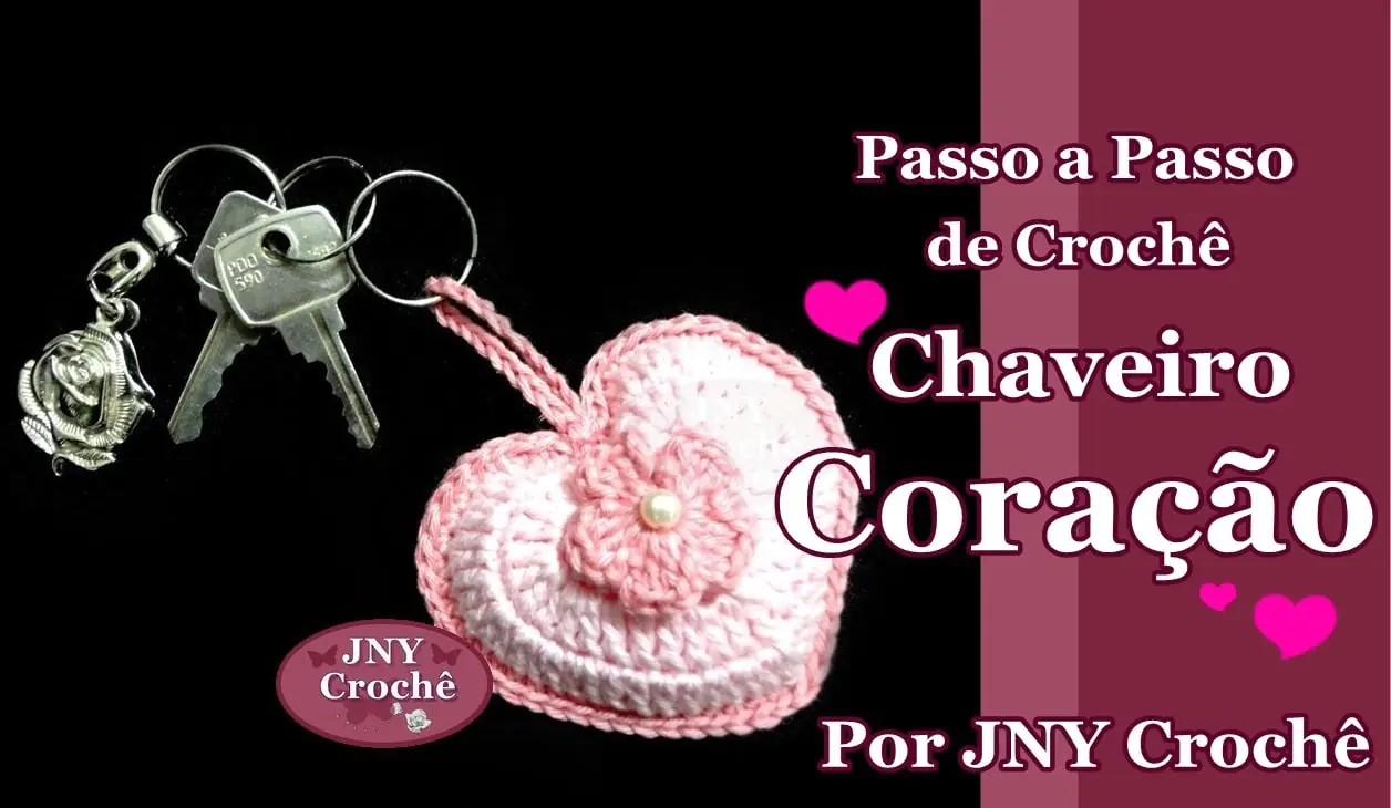 Chaveiro de crochê Coração