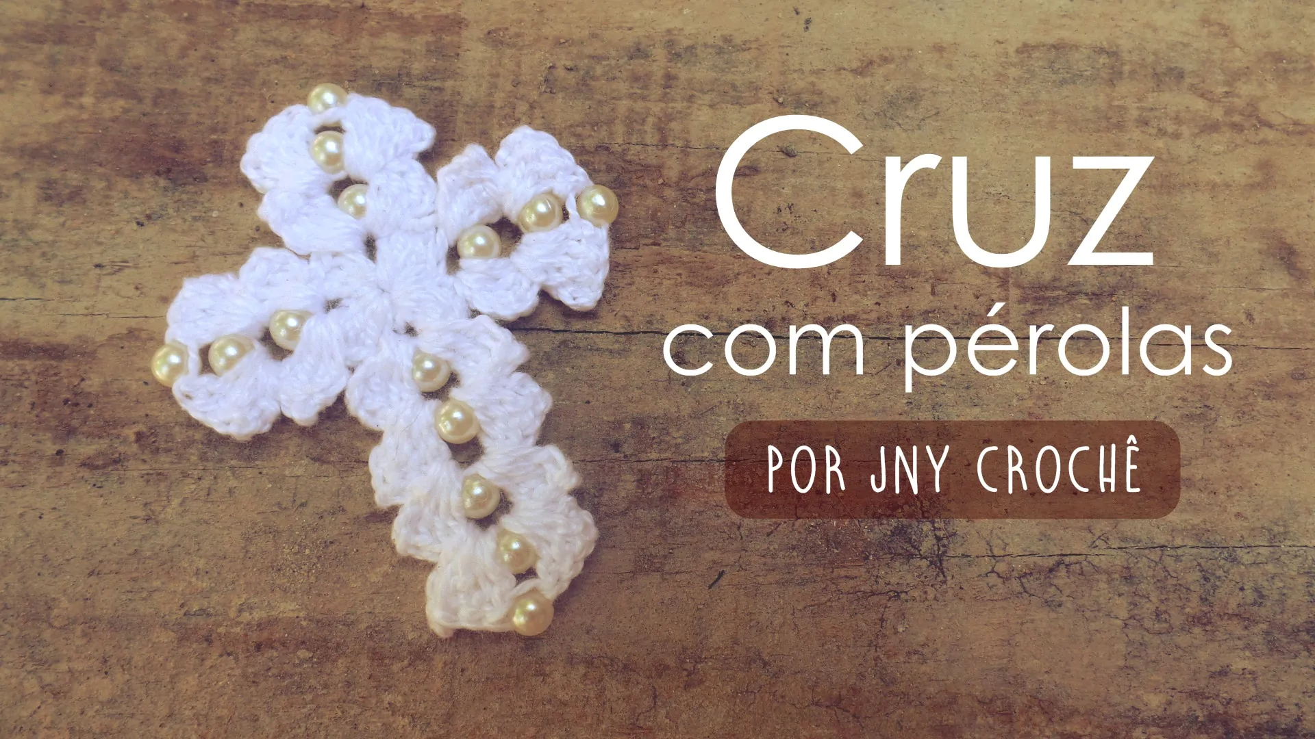 Cruz crochê com pérolas | Remake