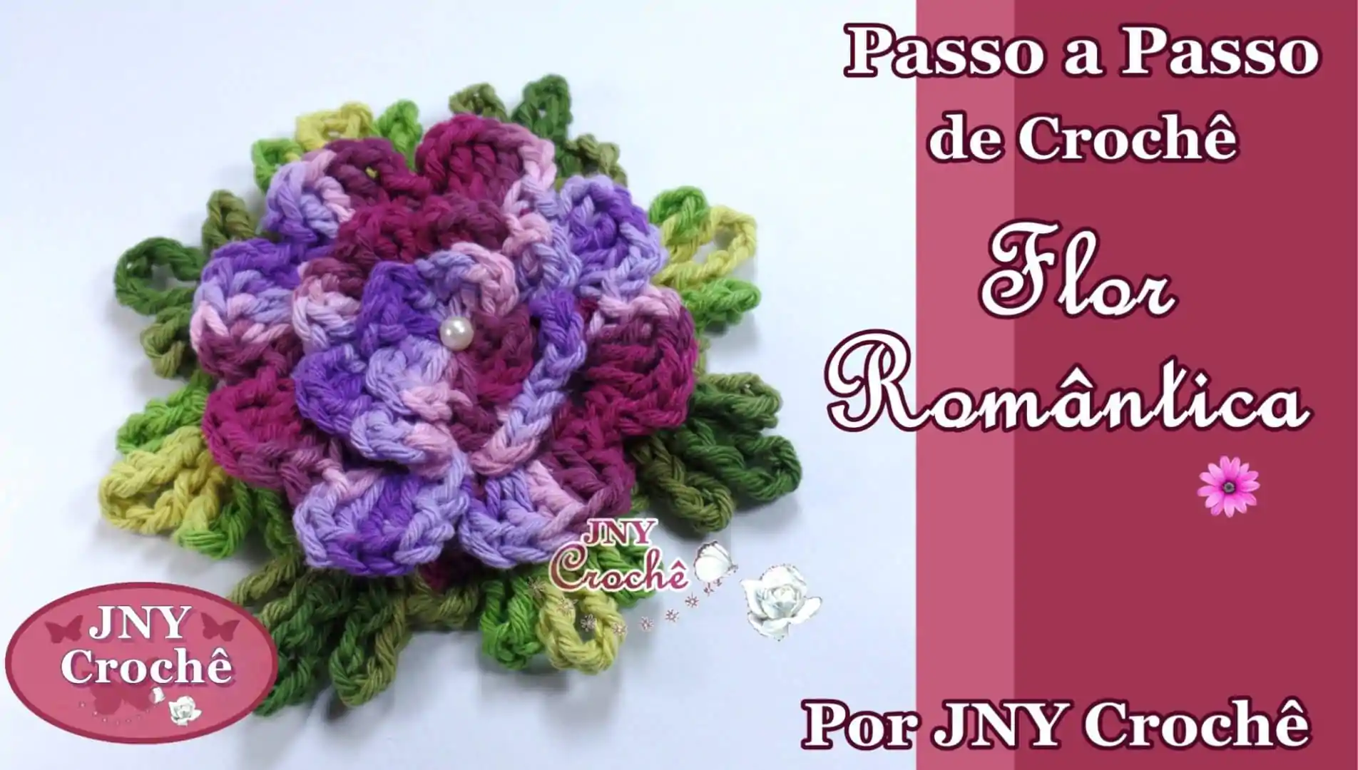 Flor Romântica de crochê | passo a passo