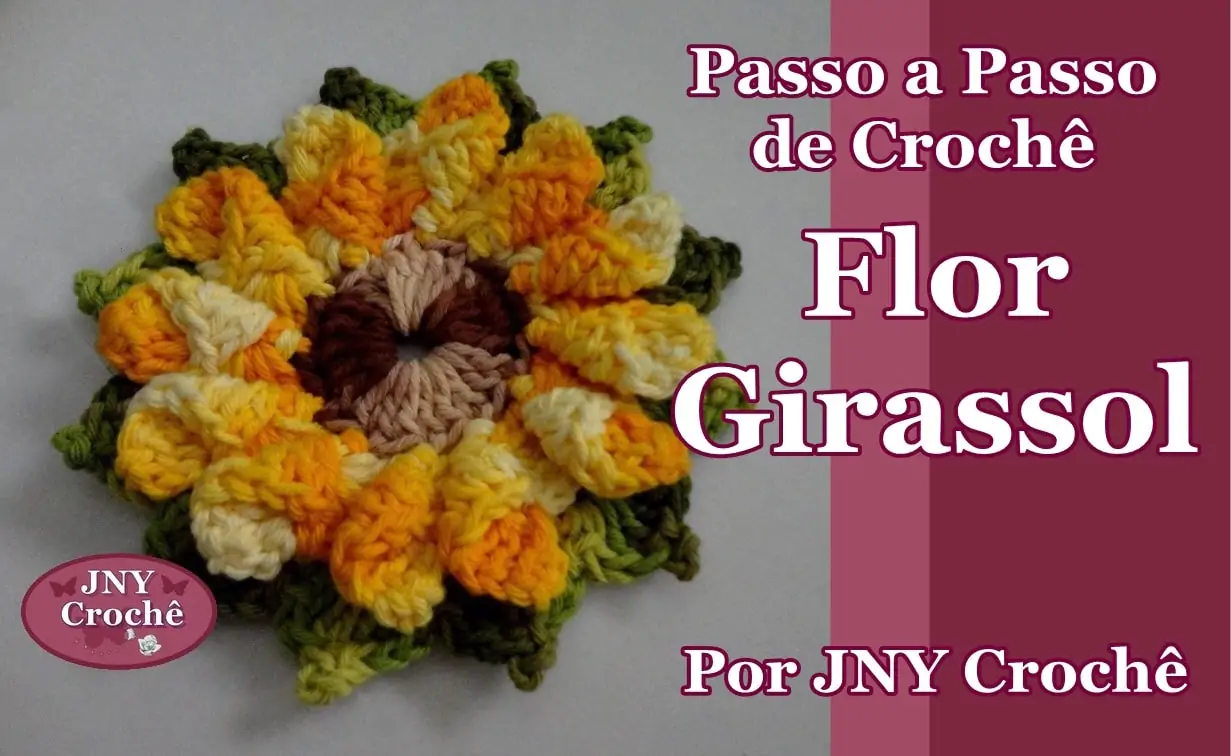 Flor de crochê Girassol | passo a passo