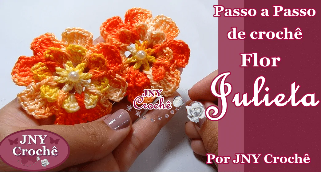 Flor de crochê Julieta | passo a passo