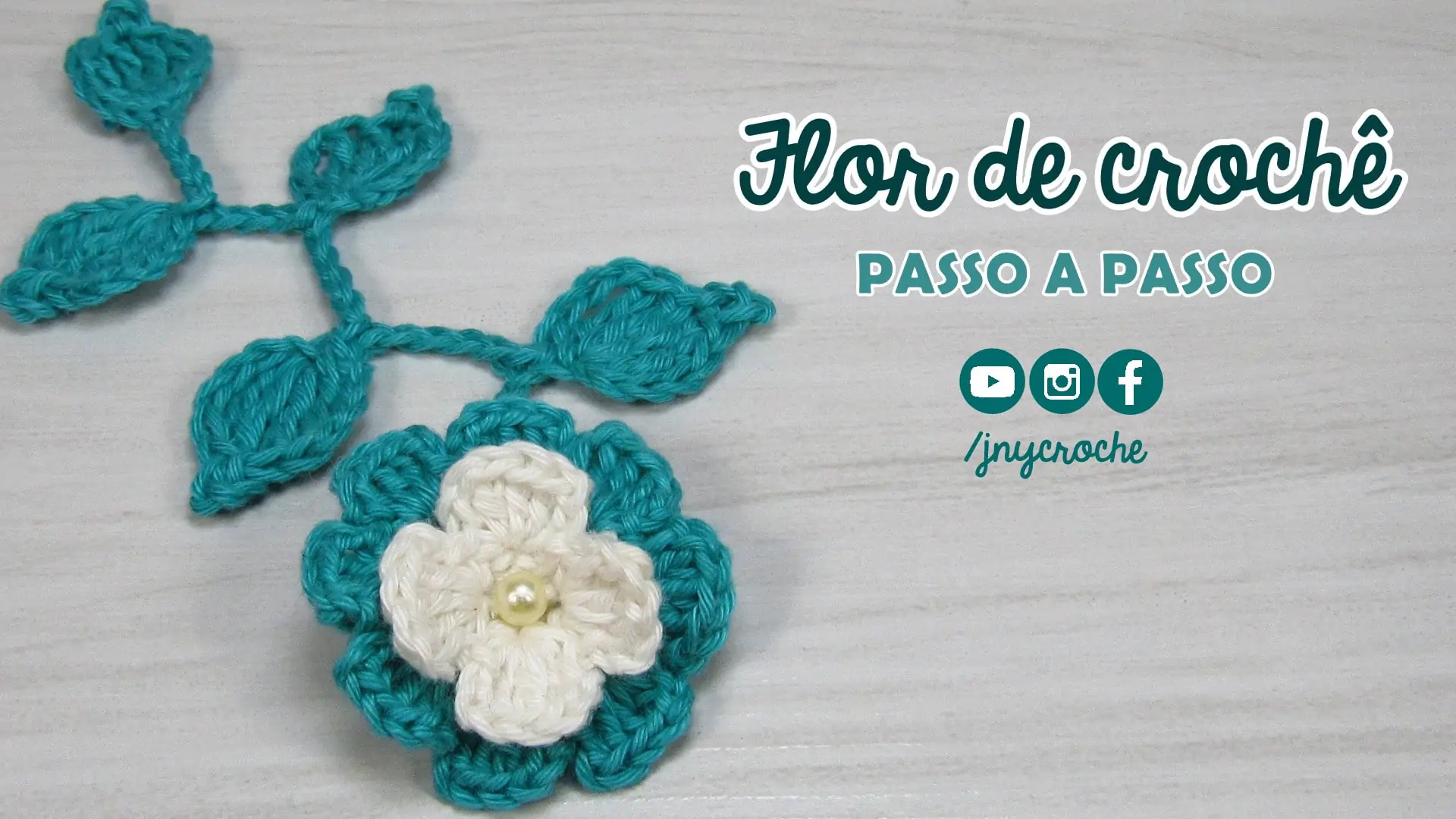 Flor de crochê simples para aplicação