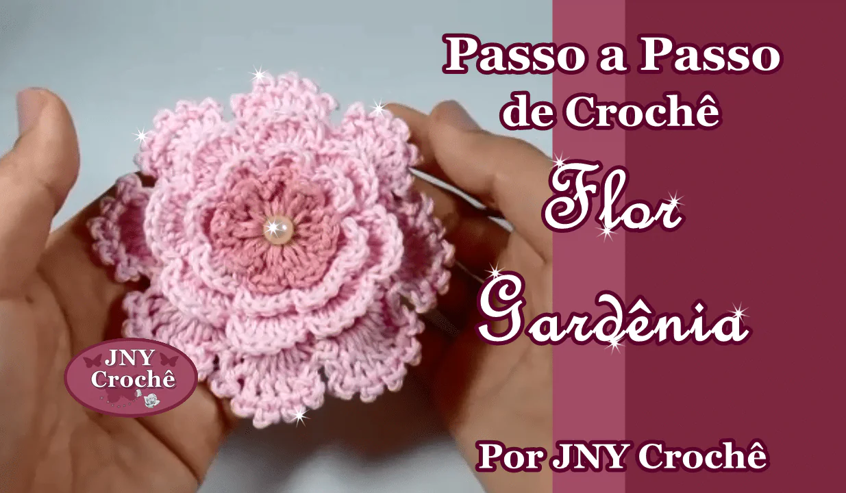 Flor de crochê Gardênia