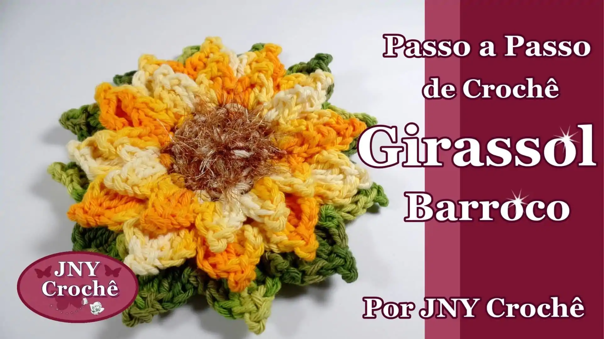 Flor de crochê Girassol | passo a passo