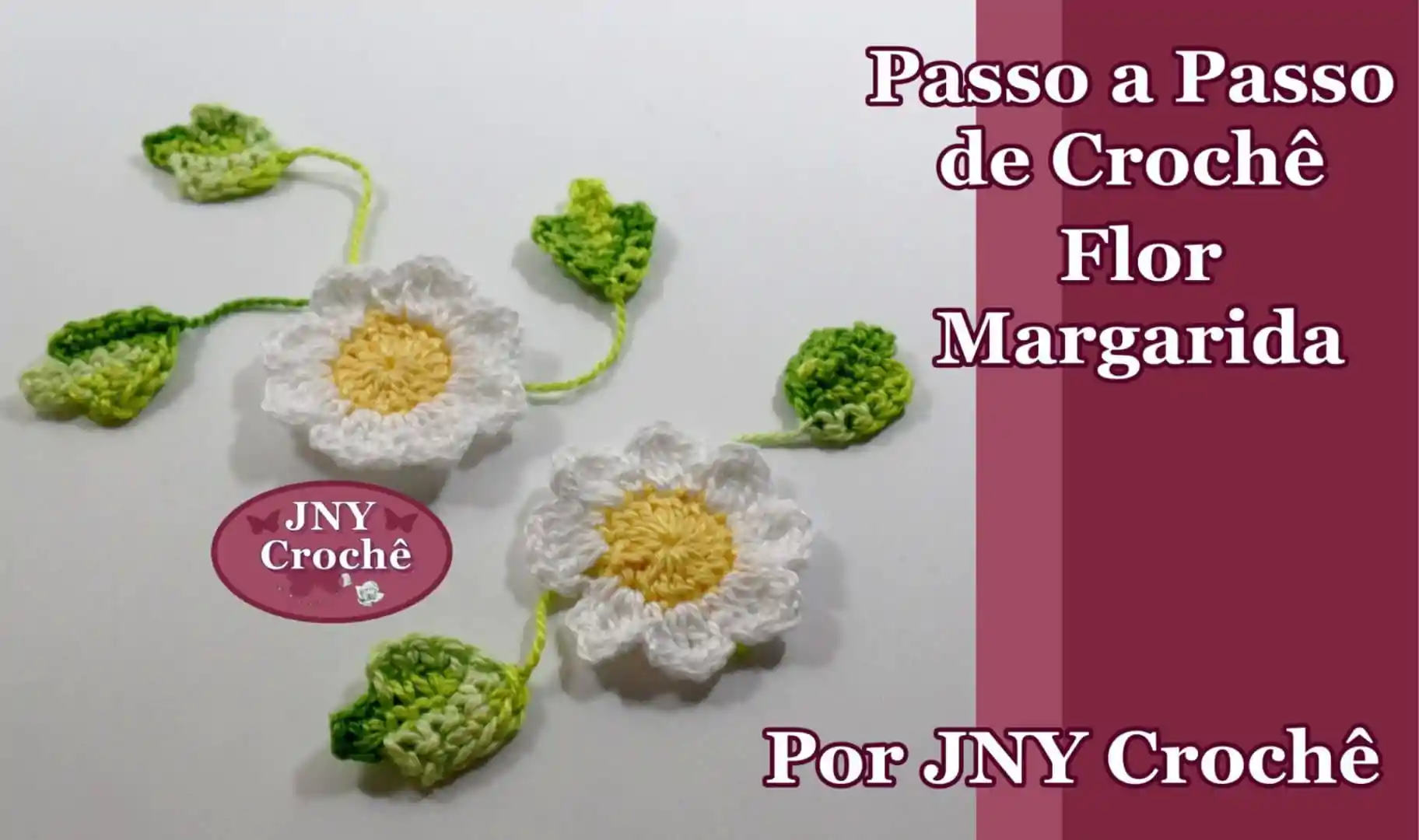 Flor de crochê Margarida para aplicação