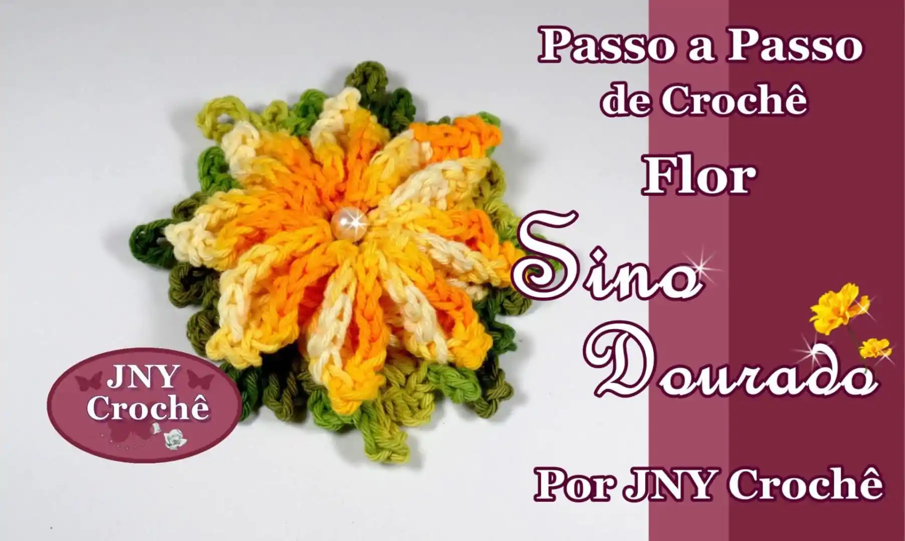 Flor de crochê Sino Dourado