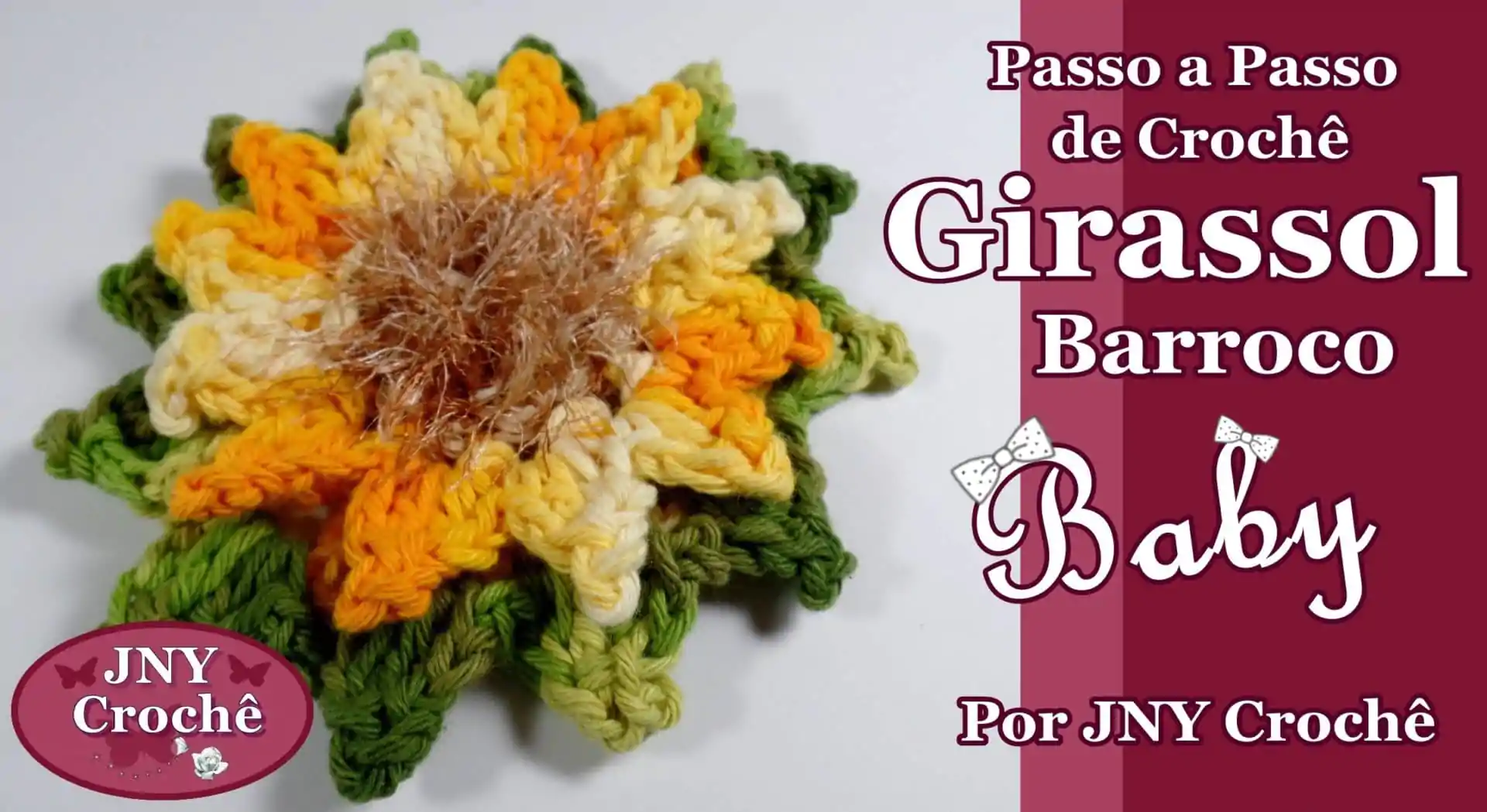 Flor de crochê Girassol Baby