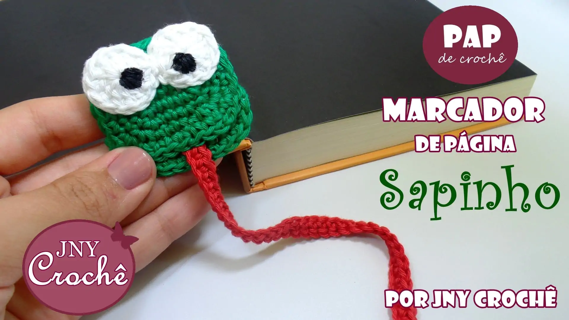 Marcador de página de crochê | Sapinho