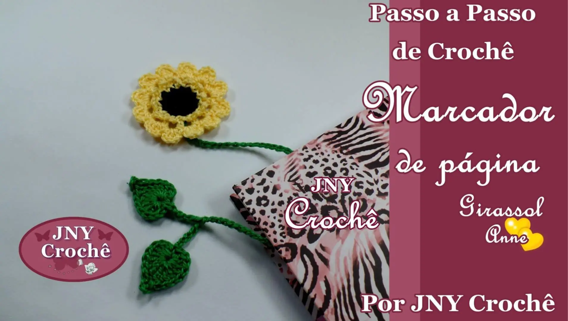 Marca página Flor Girassol Anne de crochê