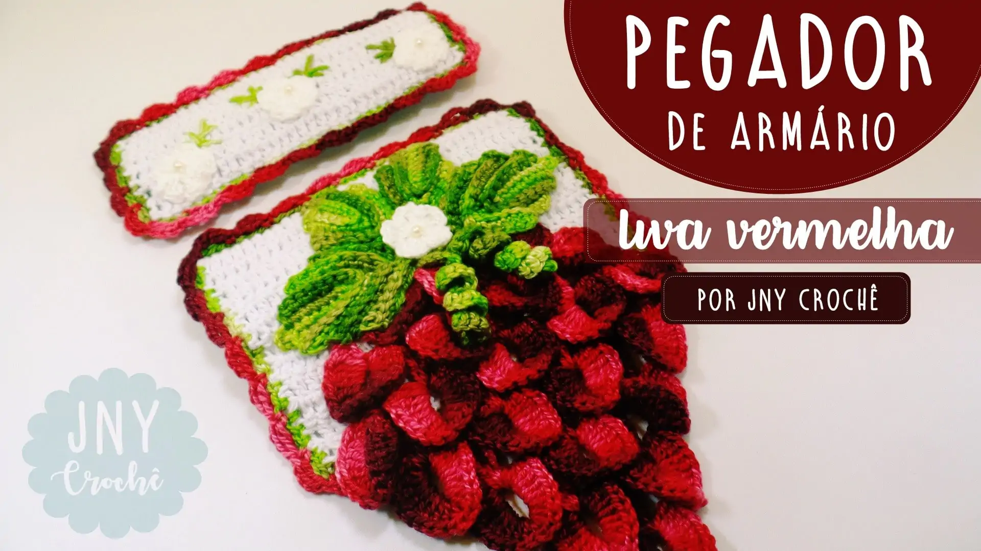 Pegador de armário de crochê Cacho de uva
