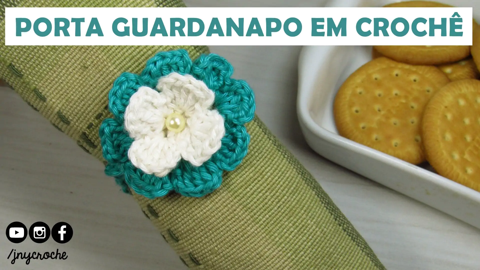 Porta guardanapo de crochê com flor | Super fácil